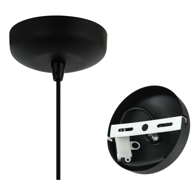 Bijzondere detailfoto van de zwarte Asti hanglamp. Een modern statement dat elke ruimte stijlvol verlicht.
