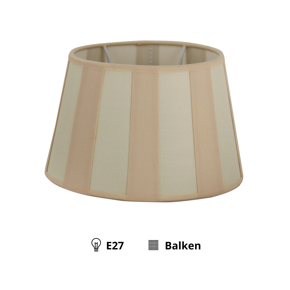 Detailfoto van de ovale lampenkap in crèmewit. Deze tijdloze kap voegt een moderne touch toe aan elke ruimte.