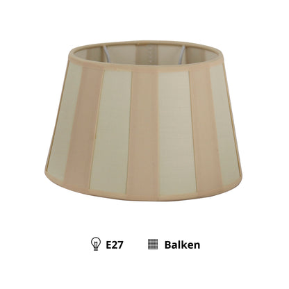 Detailfoto van de ovale lampenkap in crèmewit. Deze tijdloze kap voegt een moderne touch toe aan elke ruimte.