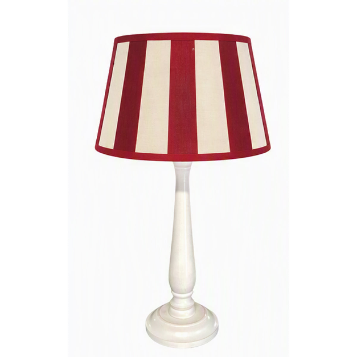 Illuminate your space with this classic cream and red lampshade. A touch of elegance perfect for traditional decor.