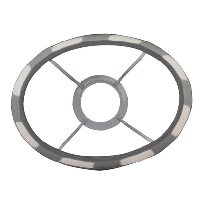 Details van de moderne grijze lampenkap Oval, perfect voor een eigentijdse inrichting.