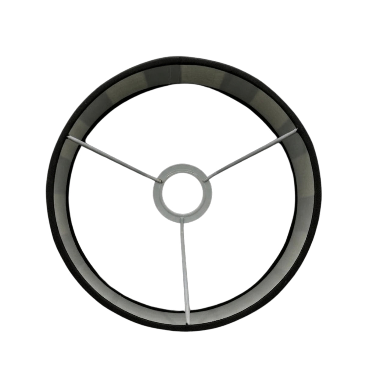 Deze zwarte lampenkap in drumvorm voegt een moderne touch toe aan je interieur.