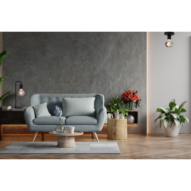De zwarte plafondlamp Basic straalt een industriële charme uit.