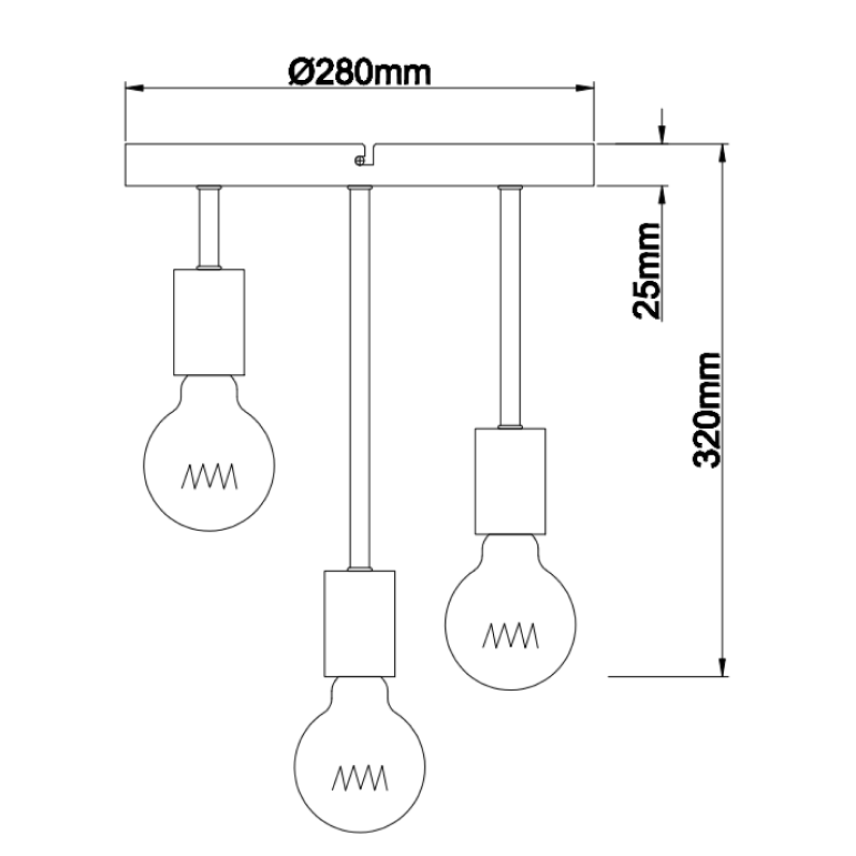 Detail van de zwarte Basic plafondlamp van Chericoni, perfect voor een moderne touch in jouw interieur. Een echte blikvanger!