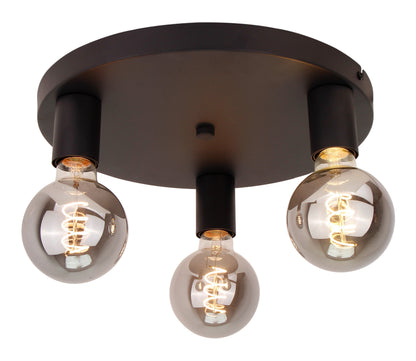 Deze zwarte plafondlamp heeft een stoere, industriële uitstraling. Perfect voor een eigentijdse en sfeervolle inrichting.