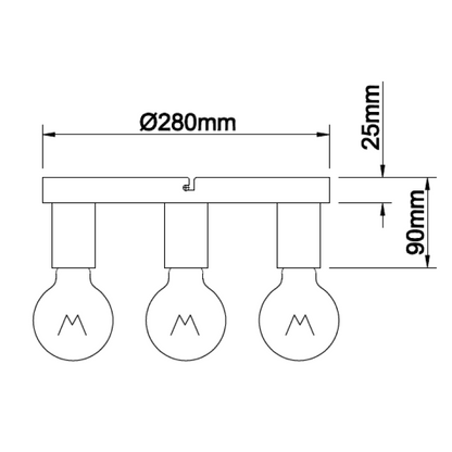 Dichtbijzicht van de zwarte plafondlamp Basic, perfect voor een industrieel interieur. Een elegant accent voor elke kamer.