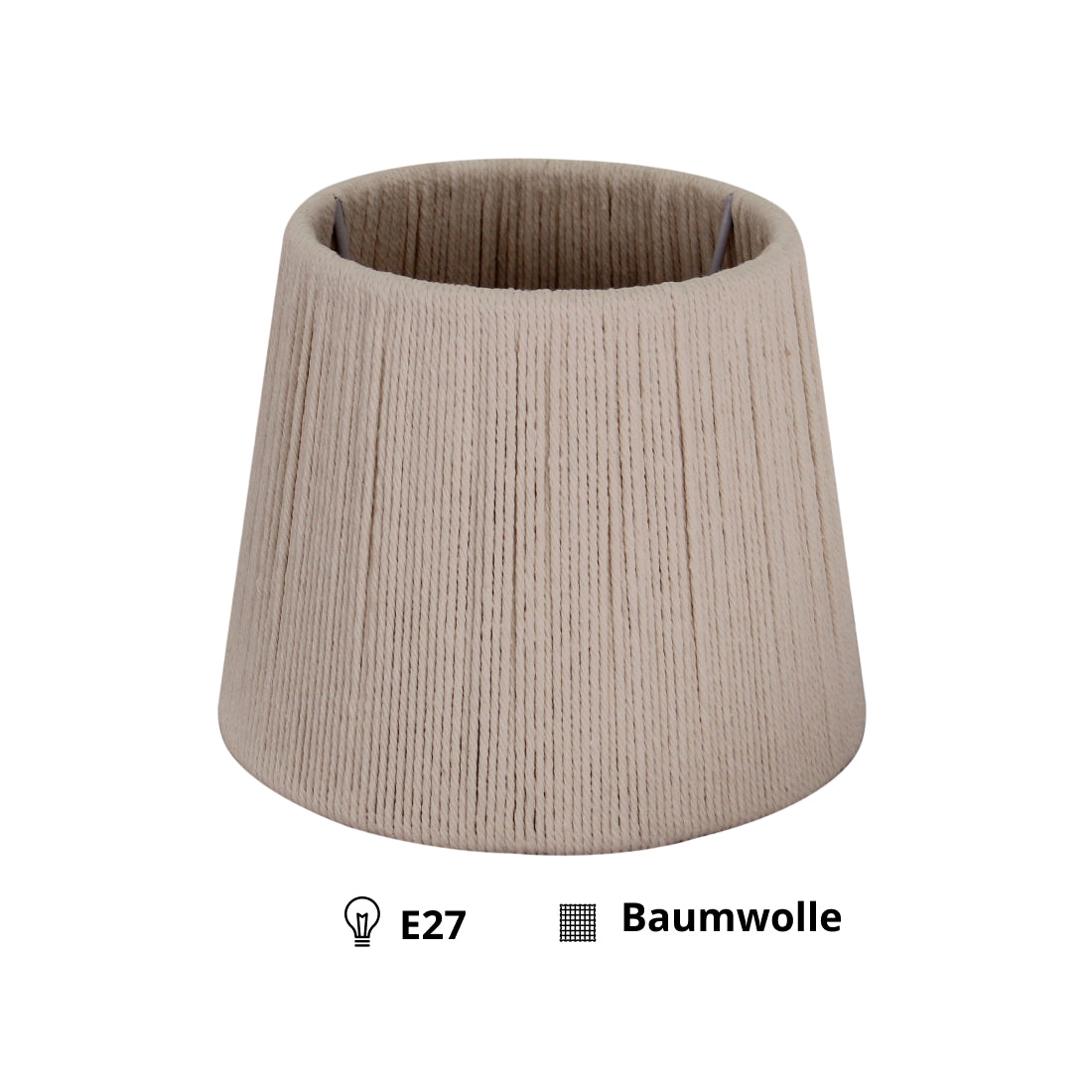 Discover the soft beige hue of the Baumwolle lampshade. It adds a cozy touch to your lighting design.