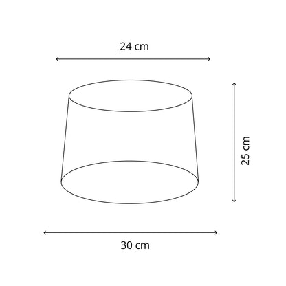 Bijzondere detailfoto van de zwarte lampenkap Dach van 30 cm.