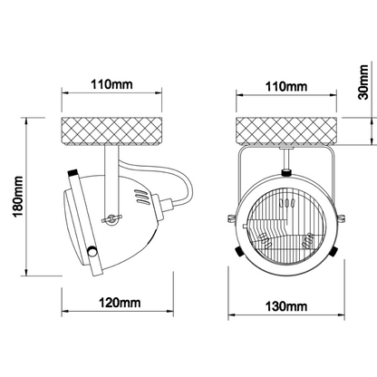 Een gedetailleerde blik op de zwarte Bella plafondlamp. Perfect voor een industriële uitstraling in jouw interieur.