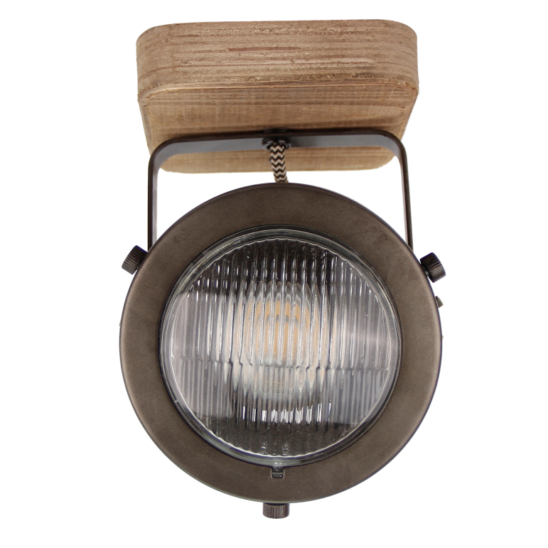 Een gedetailleerde kijk op de zwarte Bella plafondlamp. Perfect voor een industriële sfeer in elke ruimte.