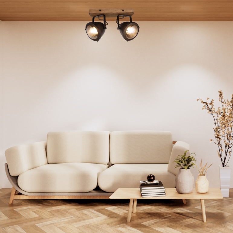 De zwarte plafondlamp Bella geeft een industriële touch aan je interieur. Perfect voor sfeervolle ruimtes met karakter.