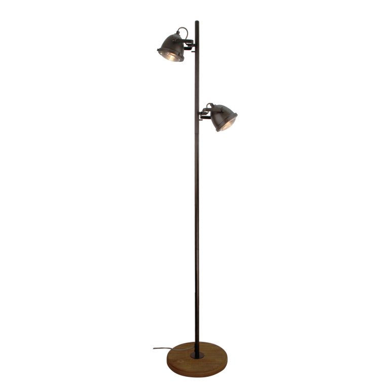 Met een hoogte van 153 cm is de zwarte Bella vloerlamp een statement in de industriële stijl.