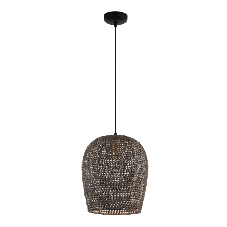 Detailopname van de zwarte Bilancia hanglamp met een eigentijdse uitstraling. Perfect voor een moderne eet- of woonkamer.