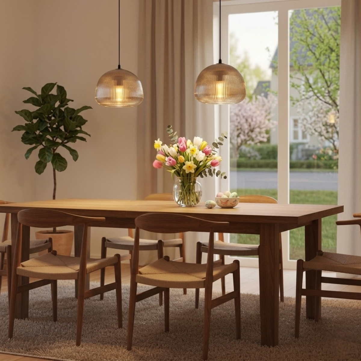 De zwarte Bra hanglamp creëert een moderne ambiance boven de eettafel. Perfect voor een sfeervolle eet- of woonkamer.