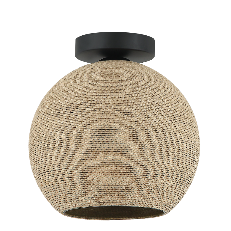 Detail van de bruine Carpi plafondlamp met een speelse uitstraling. Perfect voor het toevoegen van warmte aan elke kamer.