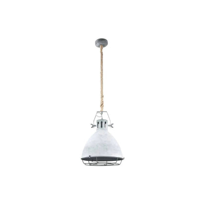 Detail van de lichtgrijze Indurope hanglamp met industrieel design. Perfecte aanvulling voor een moderne eet- of woonkamer.
