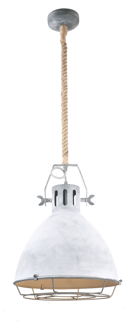 Industriële hanglamp Indurope in lichtgrijs, perfect voor een stoere uitstraling in moderne interieurs.