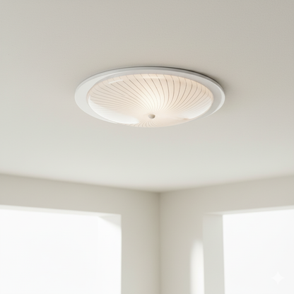 Deze witte Circo plafondlamp past perfect in een industrieel interieur. Creëert een sfeervolle ambiance in elke kamer.