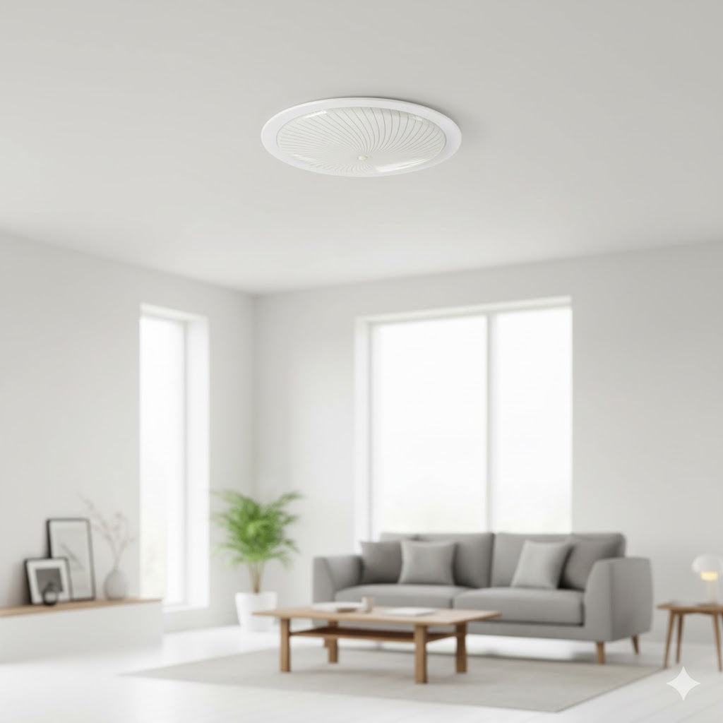Dichtbijzicht van de wit industriële plafondlamp Circo. Perfect voor een moderne sfeer in uw interieur.