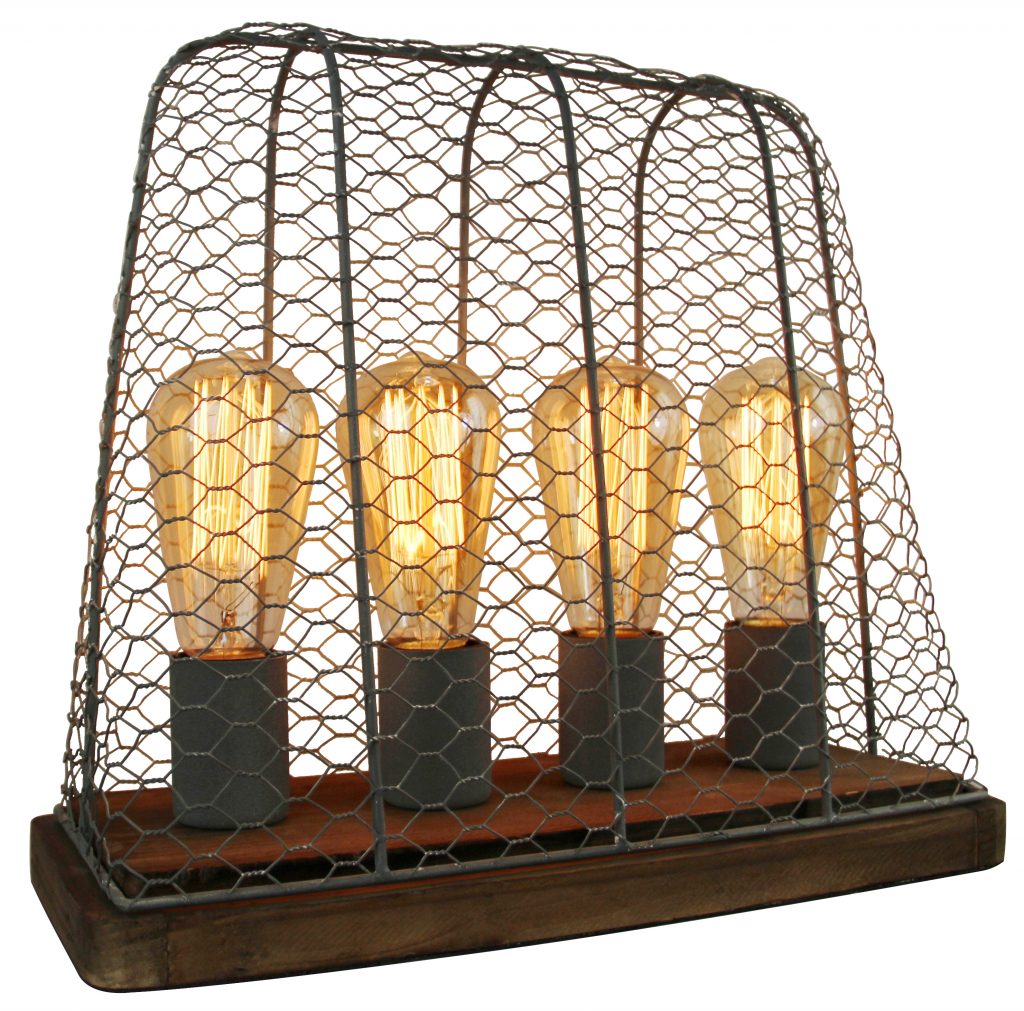 De Quattro tafellamp in vintage hout en beton voegt een industrieel accent toe aan jouw interieur.