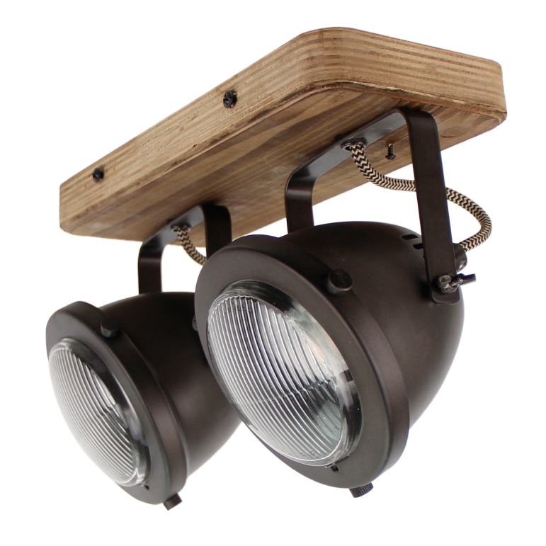 Detail van de zwarte Bella plafondlamp met een industrieel ontwerp. Deze lamp voegt karakter en sfeer toe aan elk interieur.