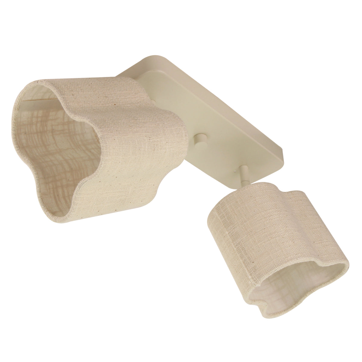 De crème Caspera plafondlamp in linnen voegt een serene touch toe aan je interieur. Perfect voor een rustige, Japandi sfeer.