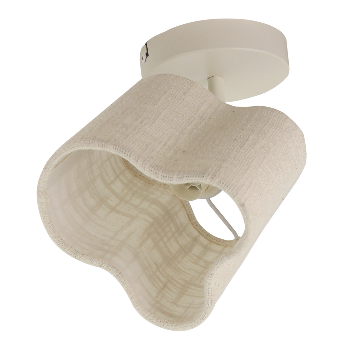 De Caspera plafondlamp in crème voegt een warme, natuurlijke uitstraling toe aan je interieur.