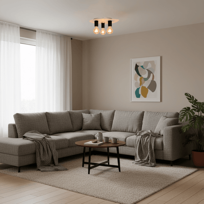 Gezellige sfeer met de rode Colorato plafondlamp. Perfect voor een warme uitstraling in je interieur.
