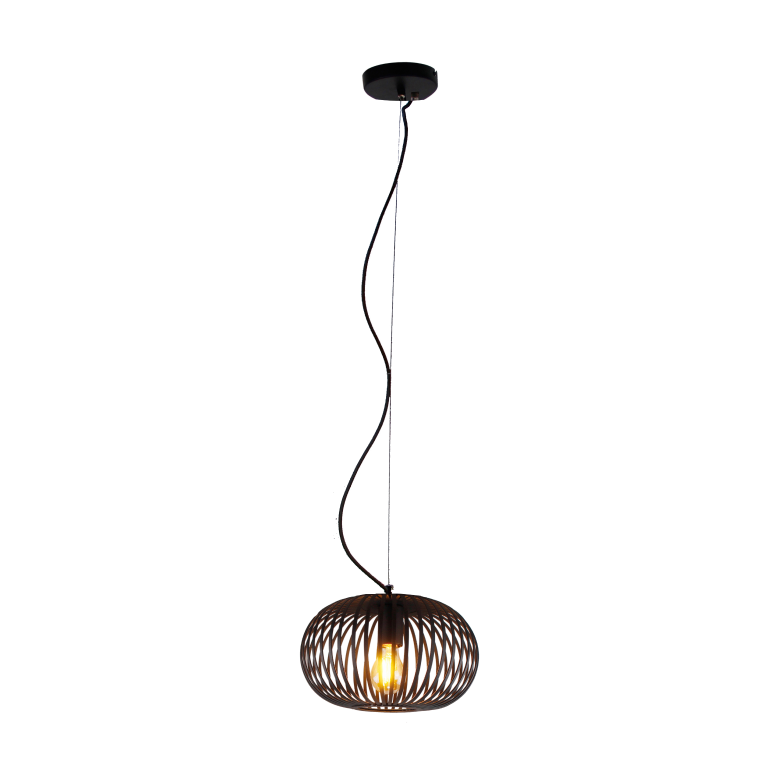 Deze zwarte hanglamp Curvato voegt een industrieel accent toe aan je interieur.