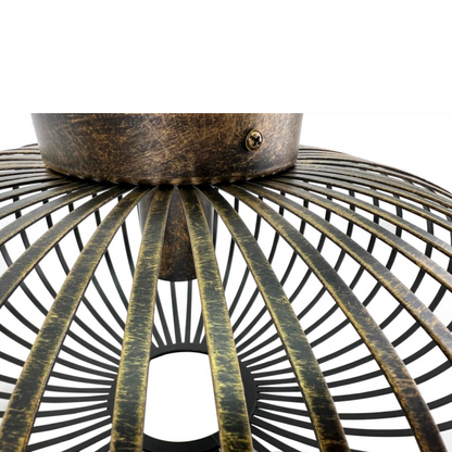 A close-up of the bronze Curvato ceiling light showcases its industrial charm. Perfect for adding warmth to modern interiors.