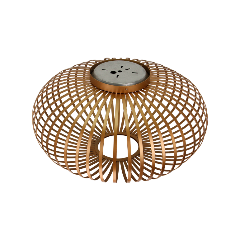 De gouden Curvato plafondlamp in modern design voegt luxe toe aan je interieur. Perfect voor een sfeervolle ambiance.