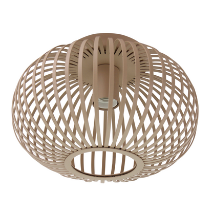 De Curvato plafondlamp in zand geeft een warme, sfeervolle uitstraling aan iedere ruimte.