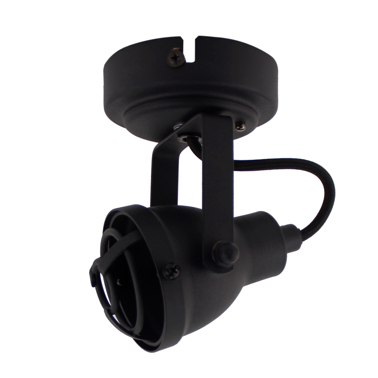 Deze zwarte plafondlamp uit de Industrie-serie heeft een robuuste uitstraling. Perfect voor een stoere, industriële sfeer.