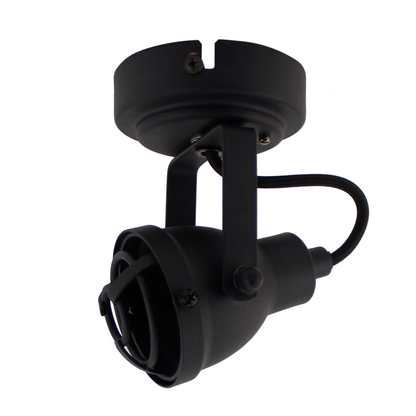 Deze zwarte plafondlamp uit de Industrie-serie heeft een robuuste uitstraling. Perfect voor een stoere, industriële sfeer.