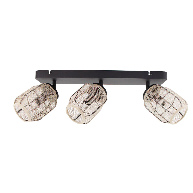 Deze bruin jute plafondlamp voegt een warme, landelijke sfeer toe. Perfect voor een knusse inrichting in elke ruimte.