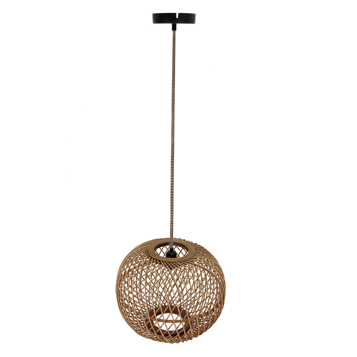 Deze bronzen hanglamp van bamboe en hout geeft een landelijke uitstraling. Perfect voor een warme, gezellige sfeer in huis.