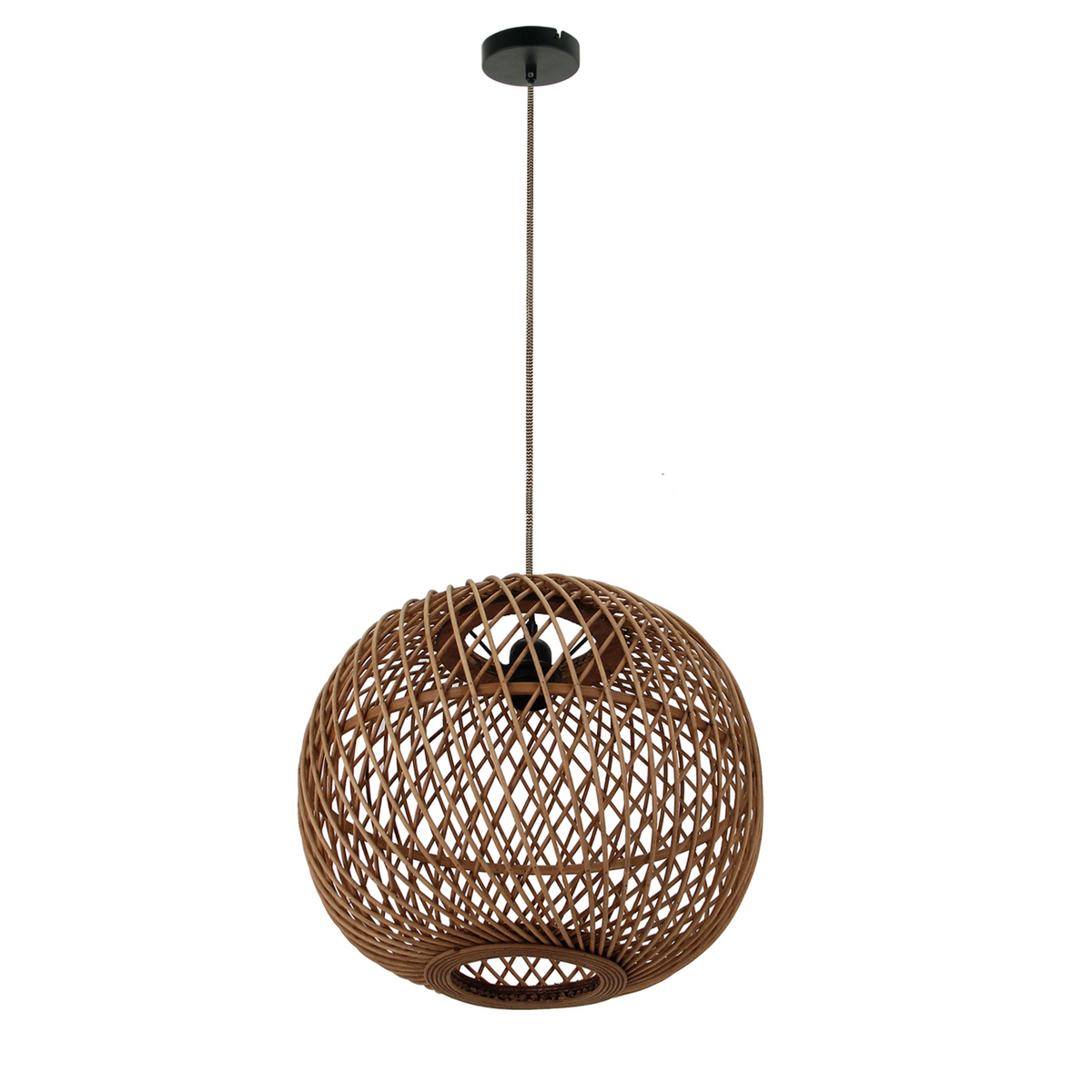 Deze landelijke hanglamp in bruin bamboe geeft een warme sfeer aan je interieur. Perfect voor boven de eettafel.