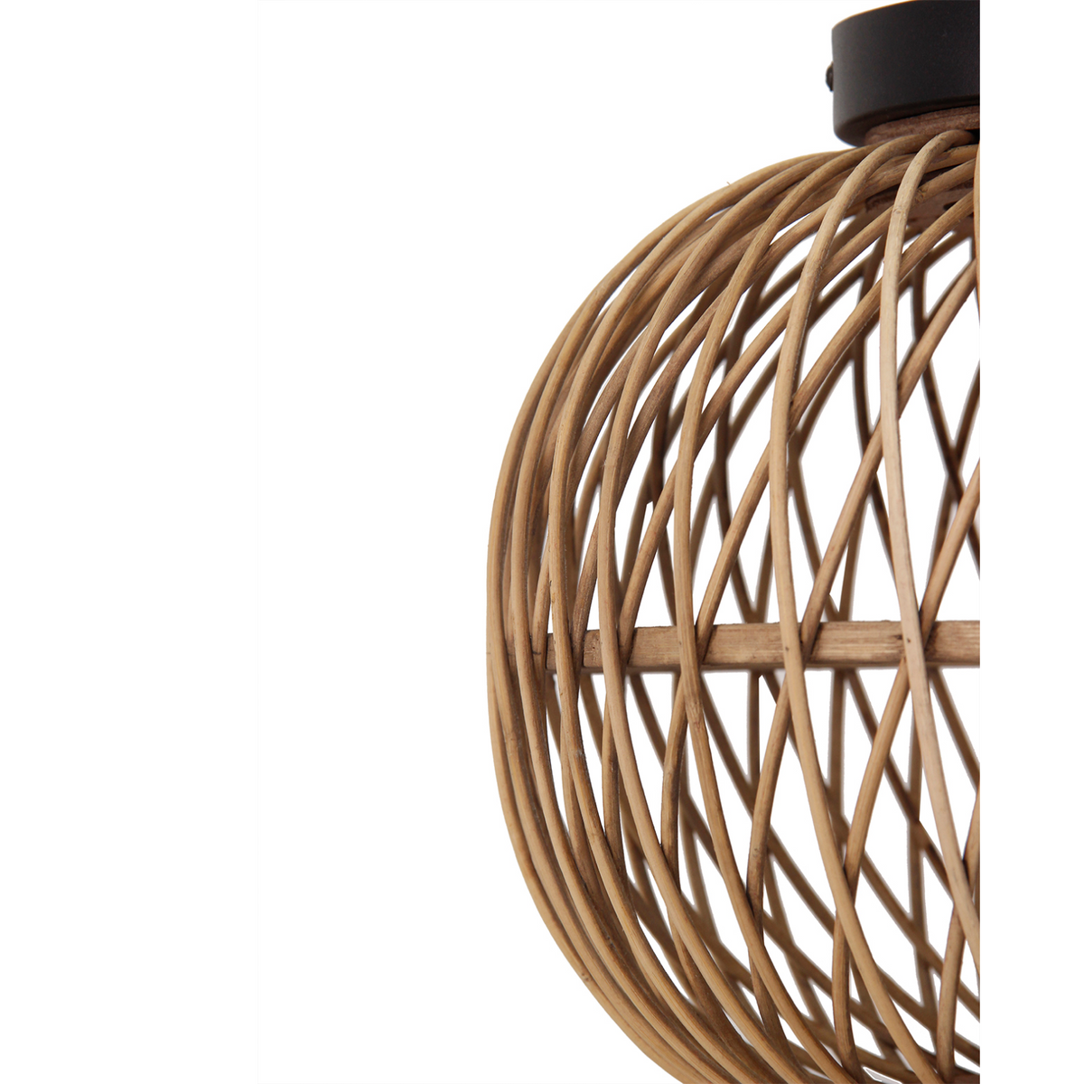 Deze landelijke plafondlamp in bruin bamboe voegt een warme, natuurlijke sfeer toe aan je interieur.