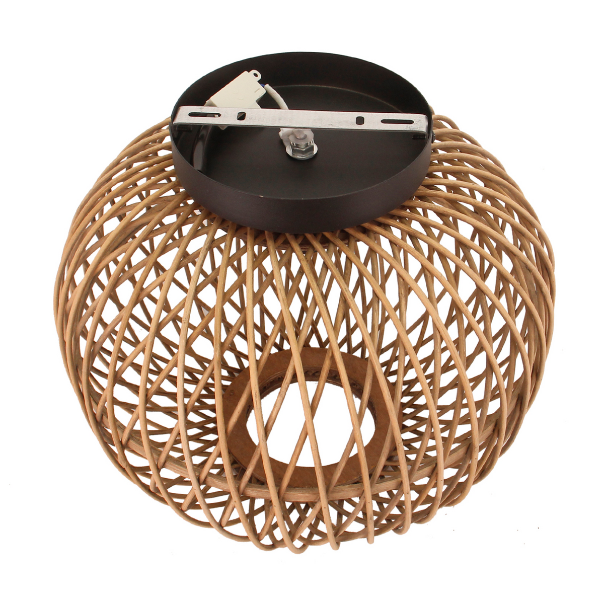 Natuurlijke bruin houten plafondlamp in landelijke stijl. Ideaal voor een warme, gezellige sfeer in uw interieur.