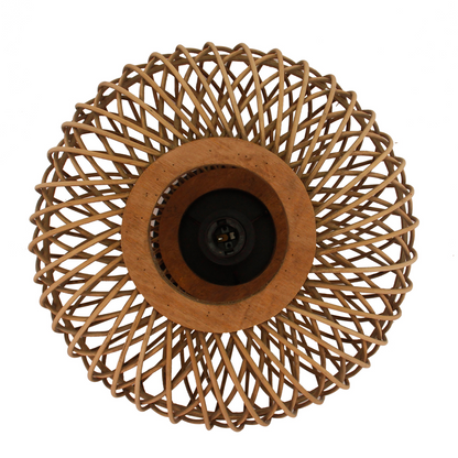 De Nature Diagonaal Rond plafondlamp in bruin geeft een warme, natuurlijke uitstraling.