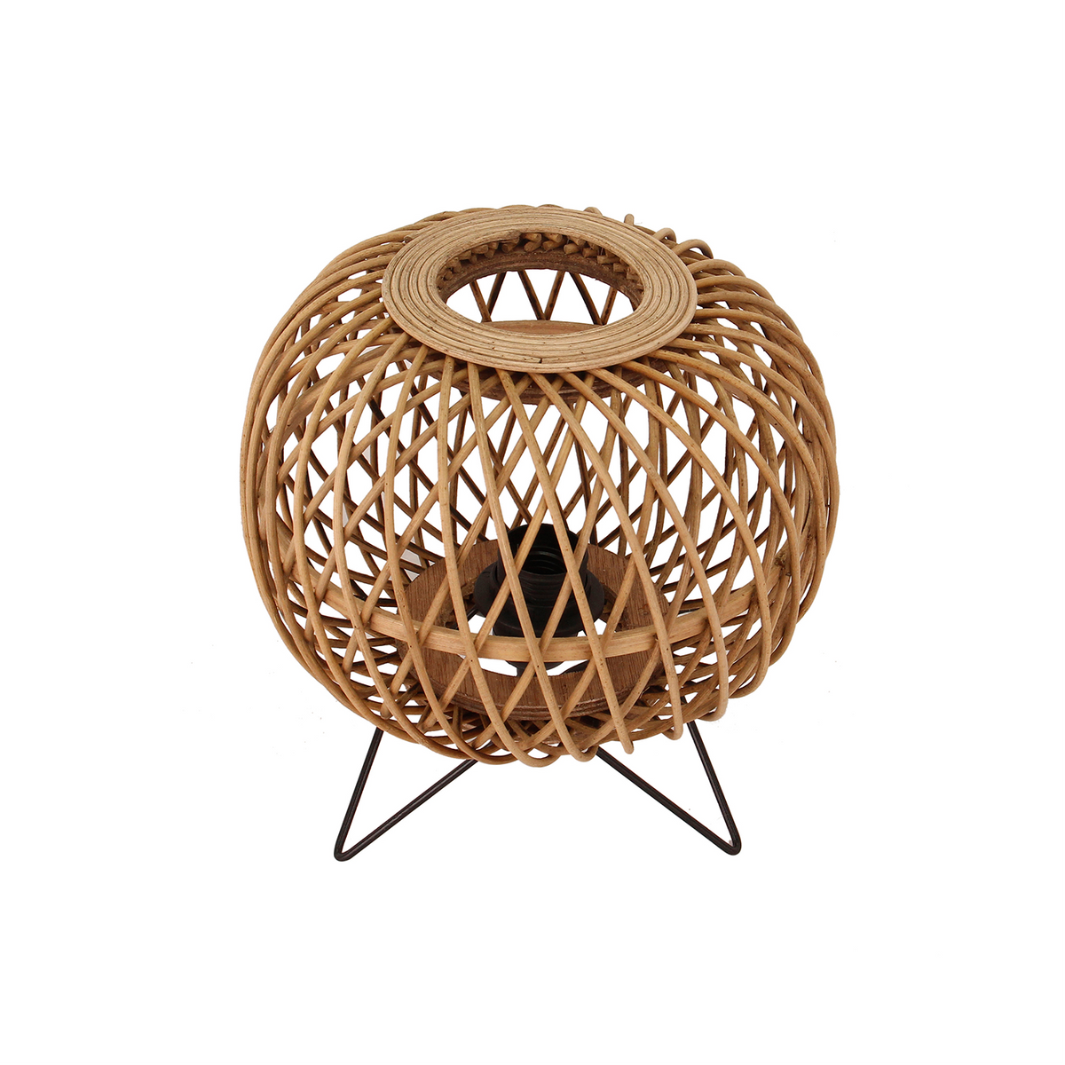 Deze ronde tafellamp in bruin bamboe geeft een warme, landelijke sfeer aan je interieur. Perfect voor knusse avonden!