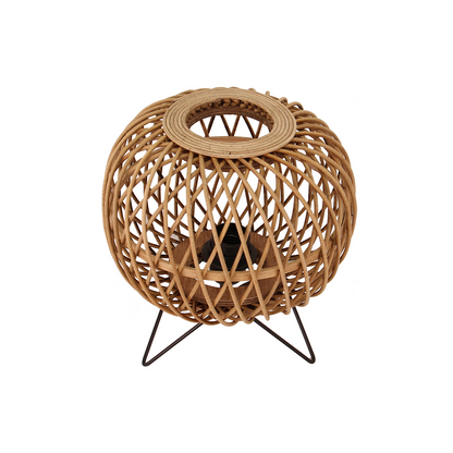 Deze ronde tafellamp in bruin bamboe geeft een warme, landelijke sfeer aan je interieur. Perfect voor knusse avonden!