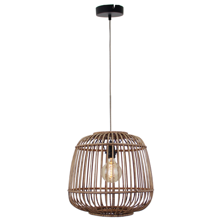 De Nature Trapeze hanglamp in natuurlijk bruin brengt een warme, landelijke sfeer in je interieur.