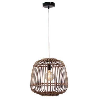 Transform your space with this natural brown pendant light. Its rustic charm adds warmth and character to any room.