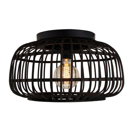 Deze zwarte plafondlamp in landelijke stijl voegt karakter toe aan je interieur. Een stijlvolle keuze voor elke ruimte.
