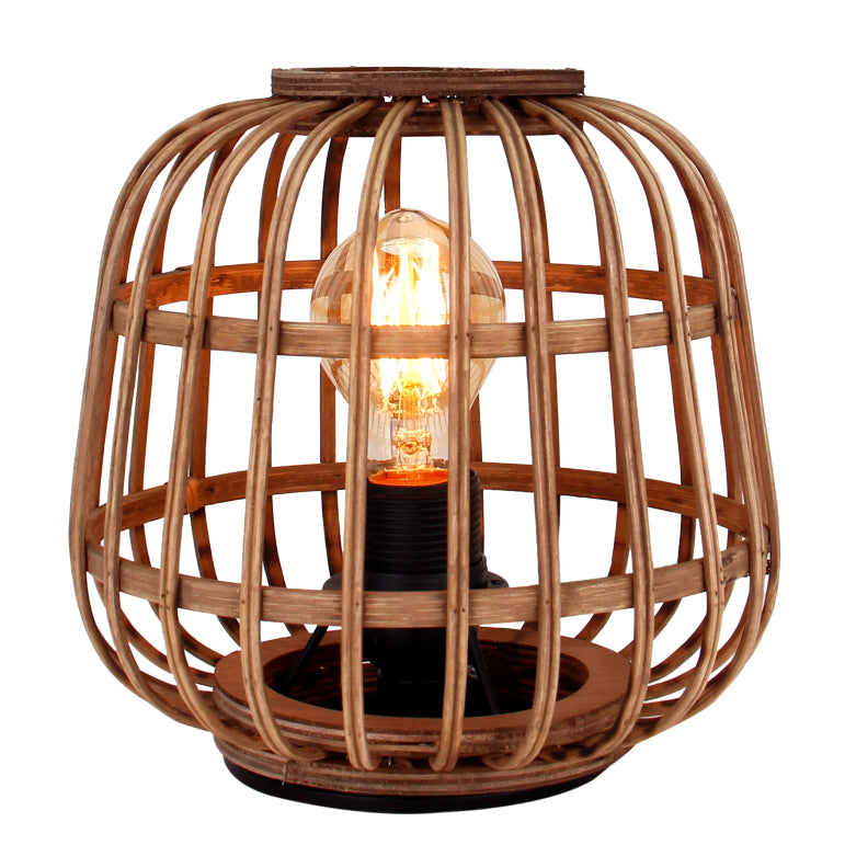 De bruine Nature Trapeze tafellamp straalt landelijke charme uit. Perfect voor een warme, gezellige sfeer in je interieur.