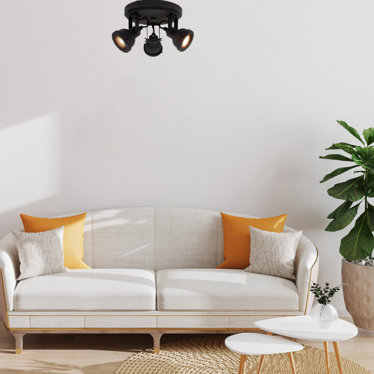 De zwarte plafondlamp Nero geeft een stoere, industriële uitstraling aan je interieur. Perfect voor een moderne sfeer!