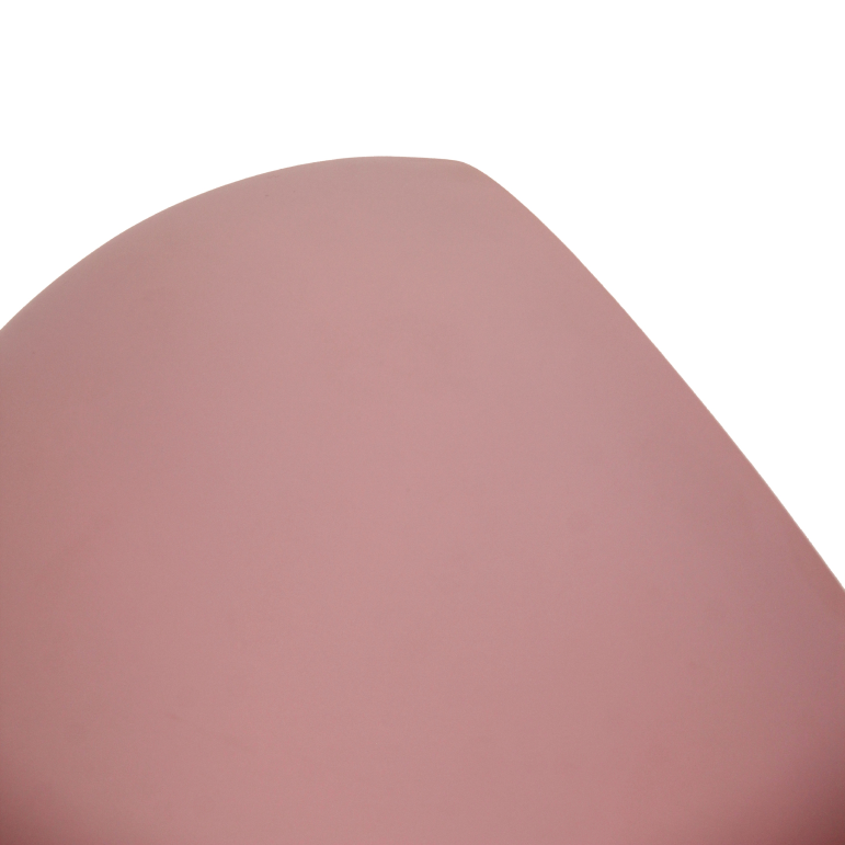 Een close-up van de moderne roze Occhio tafellamp. Deze lamp voegt een speelse touch toe aan elke interieurstijl.
