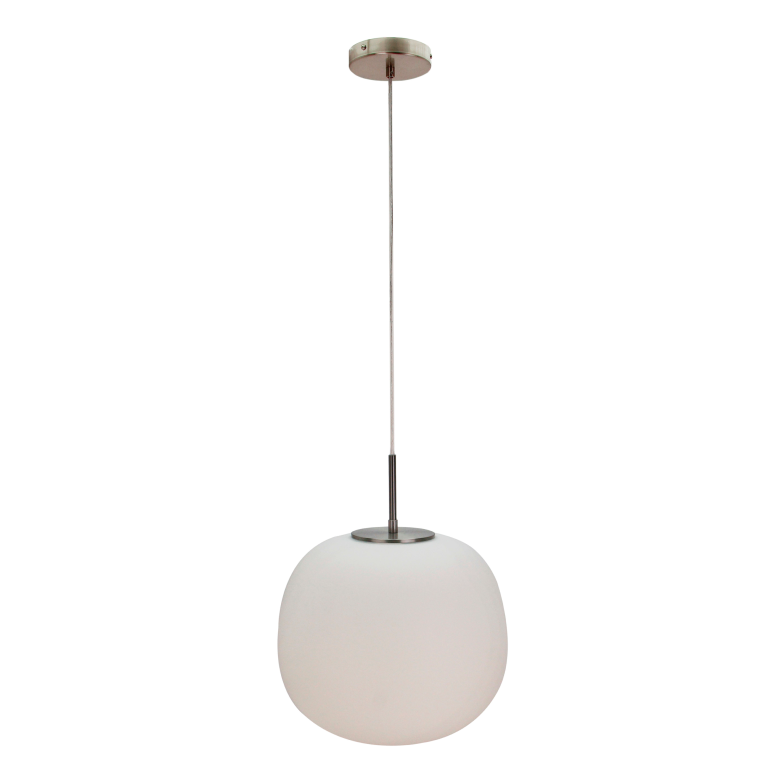 Dichtbijzicht van de elegante Opalino hanglamp in wit. Een opvallend design dat elke ruimte tot leven brengt.