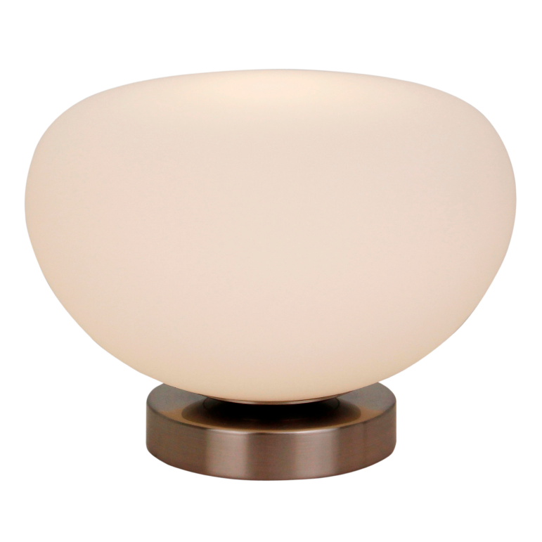 Deze stijlvolle tafellamp in zilver en transparant glas voegt een klassiek accent toe aan je interieur.